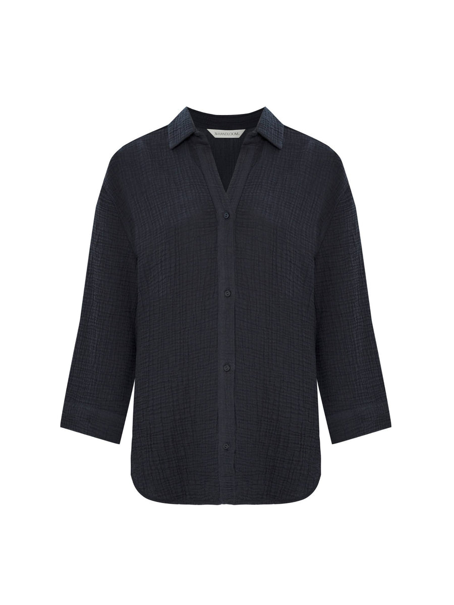 The Handloom - Echo Maxi Shirt - Navy