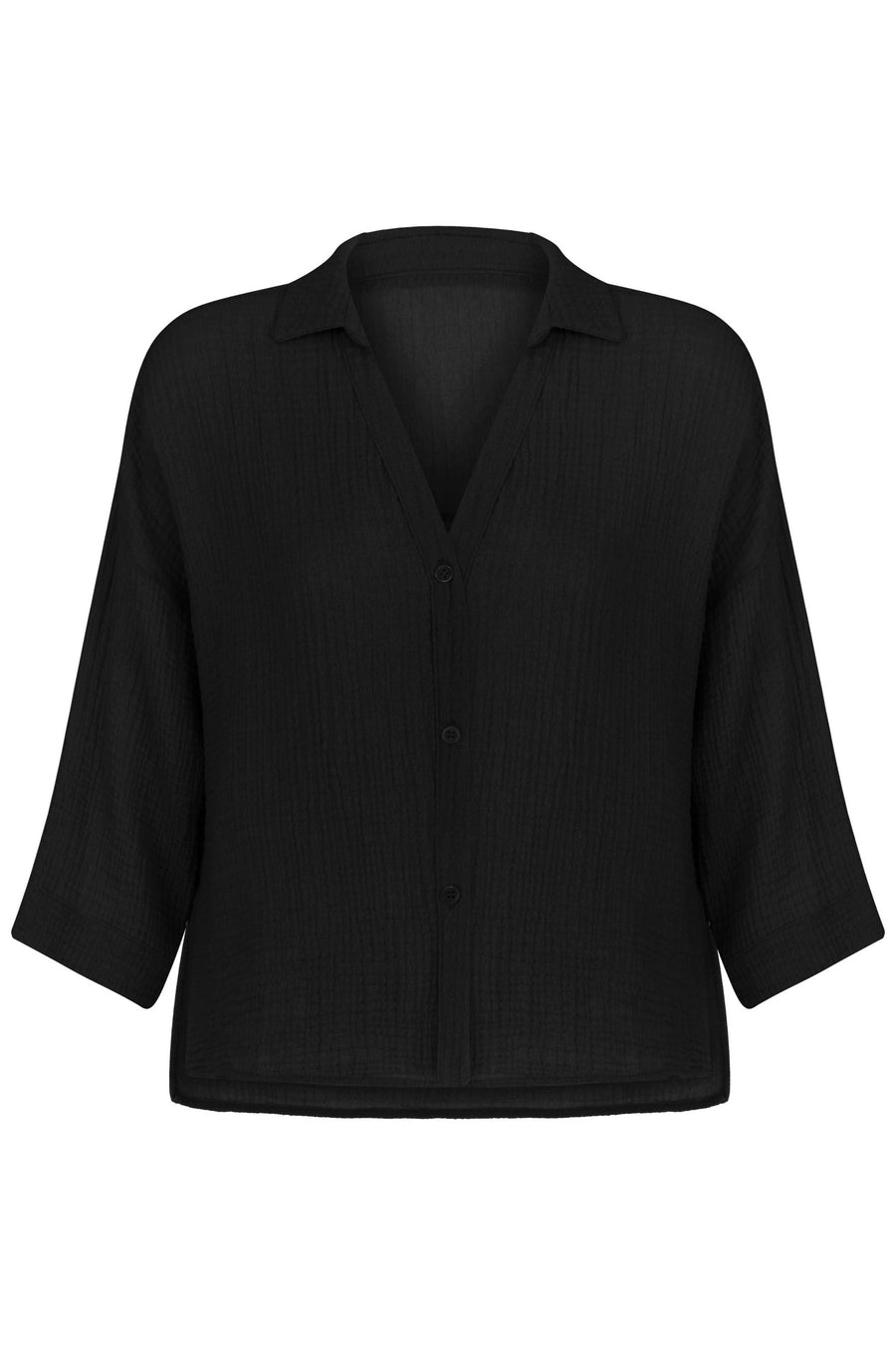 The Handloom - Echo Mini Shirt - Black