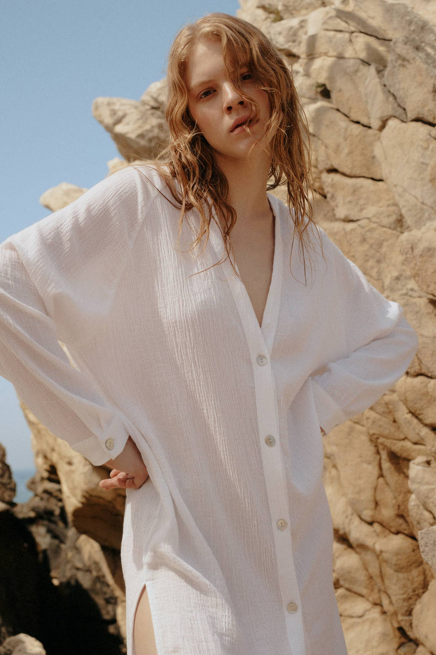 The Handloom - Terra Shirt Dress - White