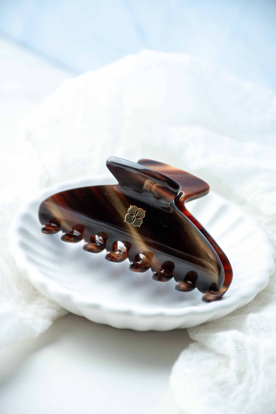 Fenna&Fei - Glamour Grip Mini Claw in Tigers Eye | Bronze Brown Gold Shimmer | Italian Acetate Tortoise Shell Small Hair Clip