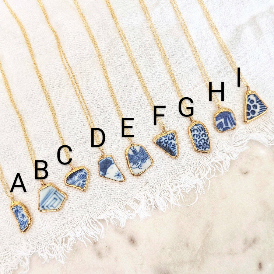 The Grey Arrow - 24k Gold Dipped Sea Pottery Necklace
