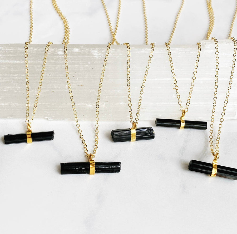 Bonnie Boardman Jewelry - Black tourmaline bar necklace