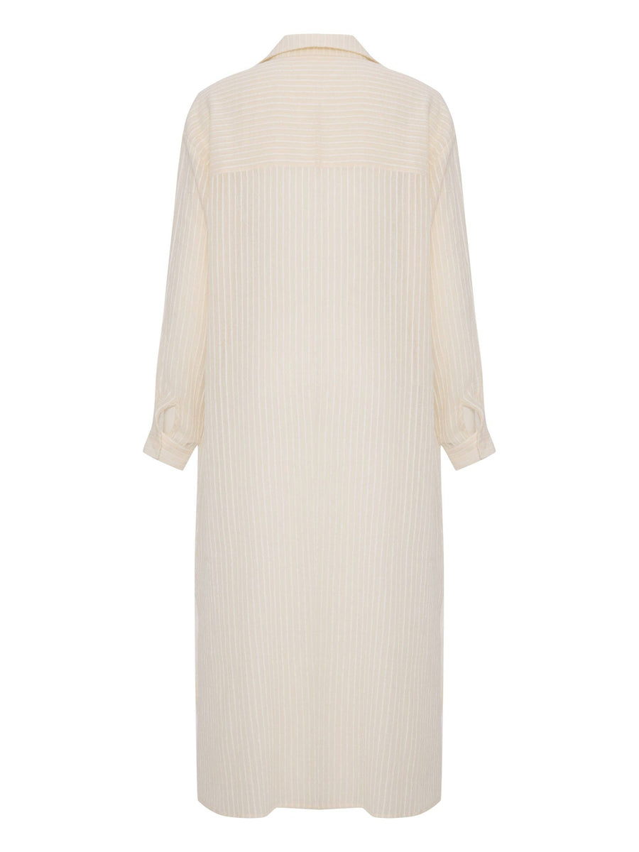 The Handloom - Voyage Shirt Dress - White Stripes