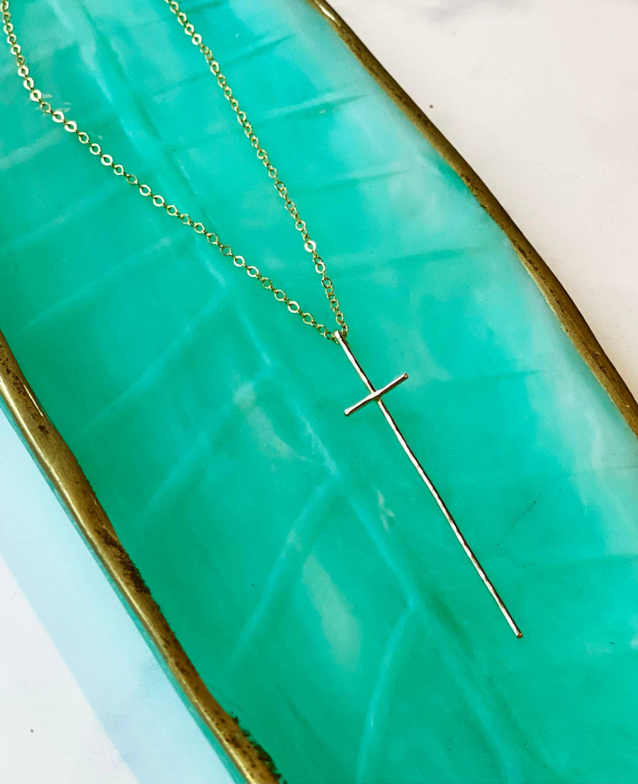 Bonnie Boardman Jewelry - Modern cross necklace-14kt gold filled