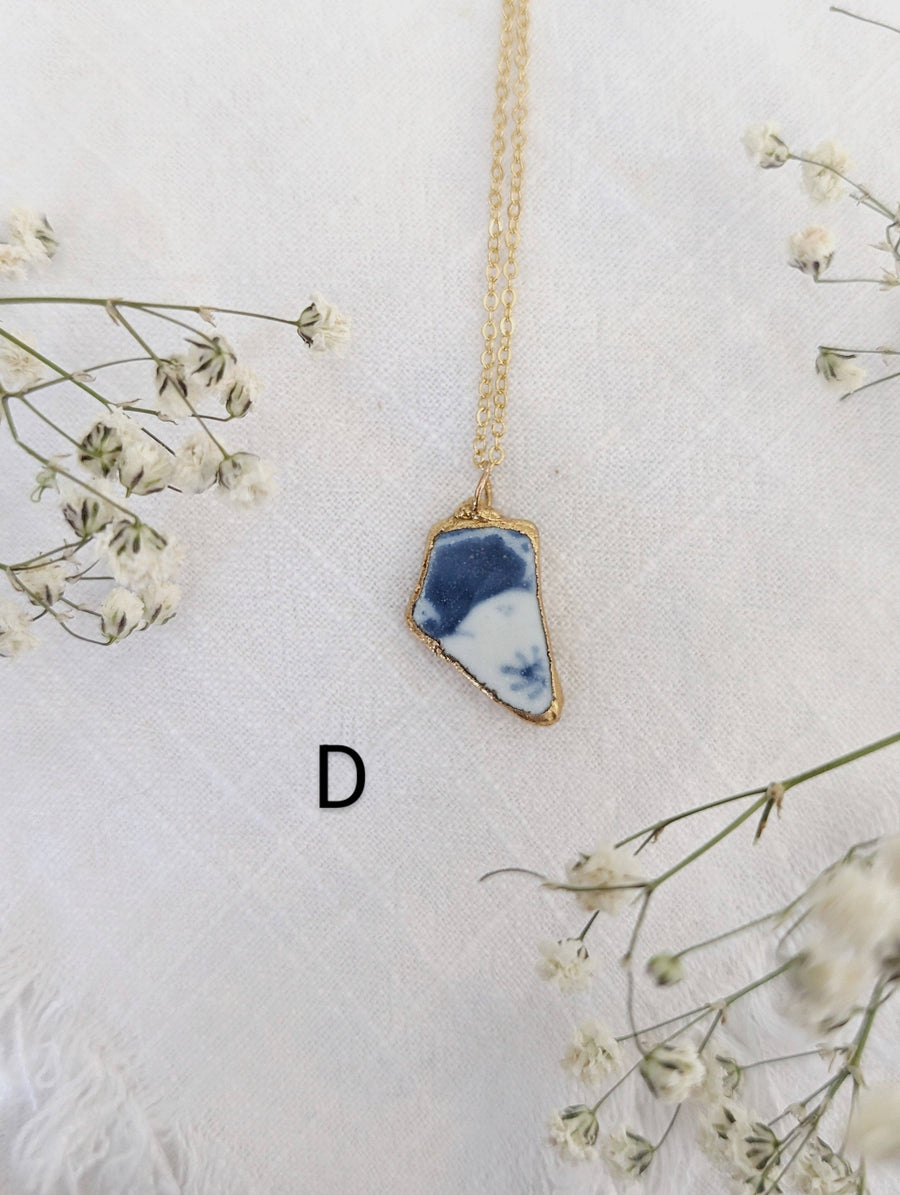 The Grey Arrow - 24k Gold Dipped Sea Pottery Necklace