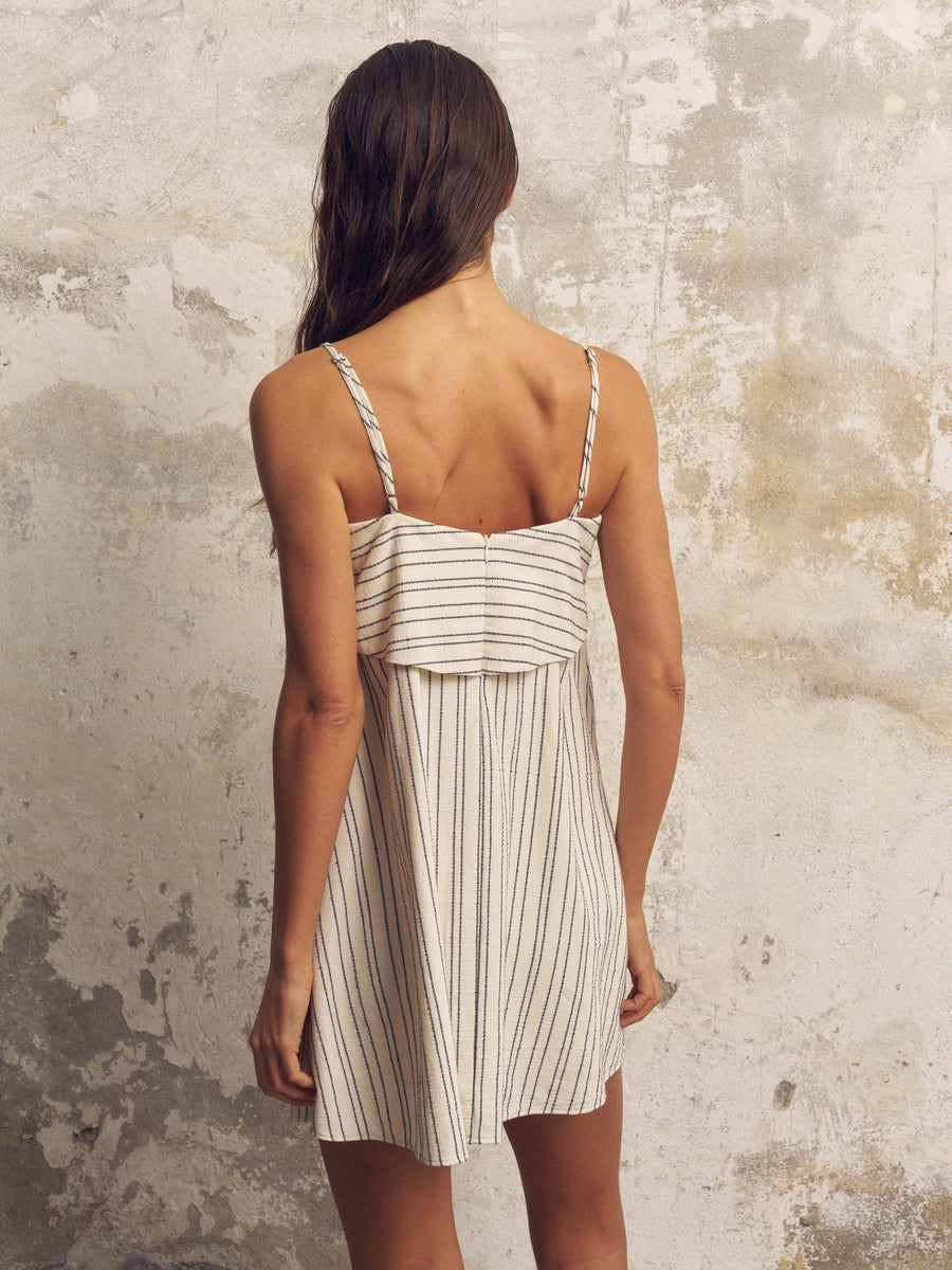 The Handloom - Puglia Stripes Mini Dress - Navy