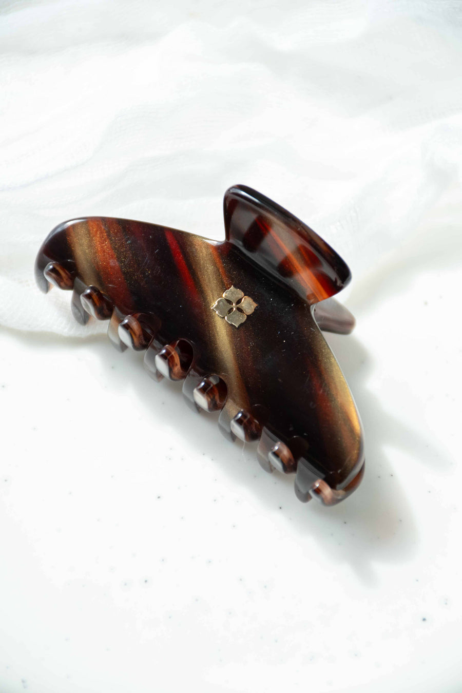 Fenna&Fei - Glamour Grip Mini Claw in Tigers Eye | Bronze Brown Gold Shimmer | Italian Acetate Tortoise Shell Small Hair Clip