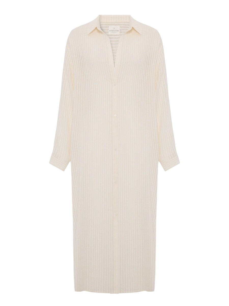 The Handloom - Voyage Shirt Dress - White Stripes