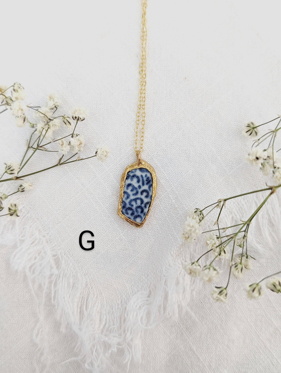 The Grey Arrow - 24k Gold Dipped Sea Pottery Necklace