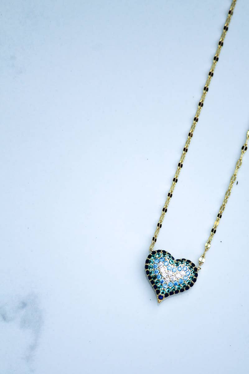 Native Gem - QUEEN OF HEARTS NECKLACE- BLUE