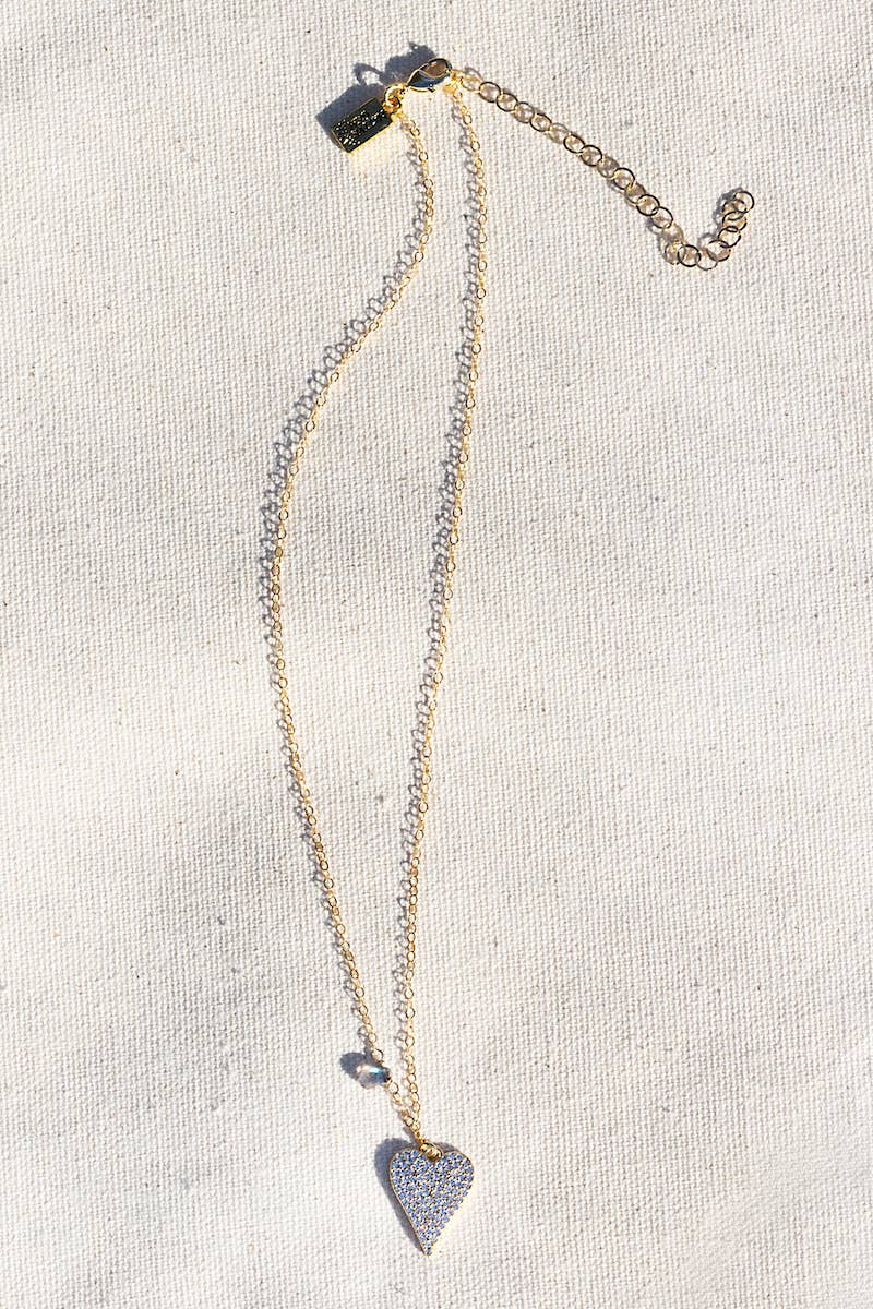 Native Gem - GLIMMER HEART NECKLACE-- 14K GOLDFILL