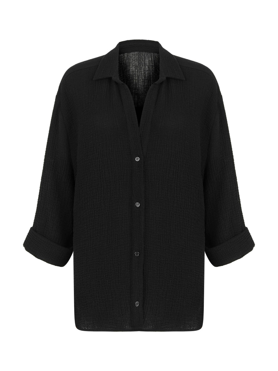The Handloom - Echo Maxi Shirt - Black