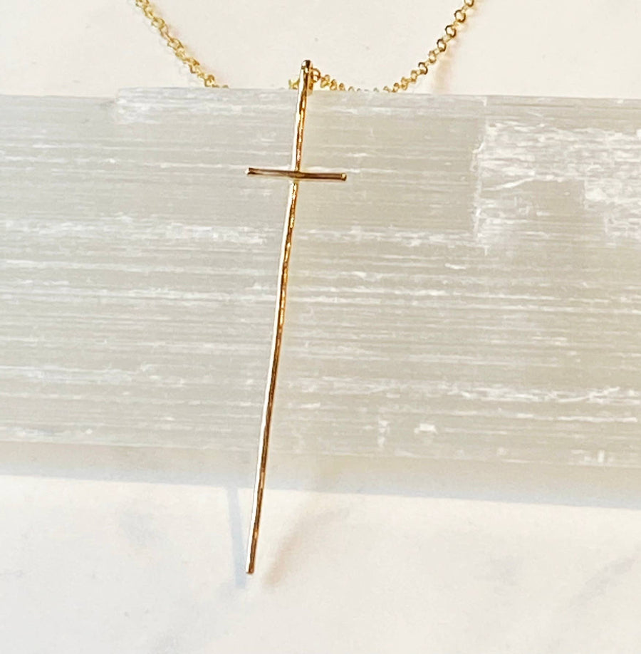 Bonnie Boardman Jewelry - Modern cross necklace-14kt gold filled