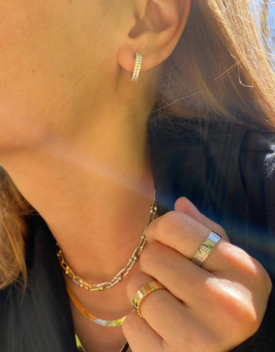 Native Gem - EVIL TWIN HUGGIES- STERLING SILVER