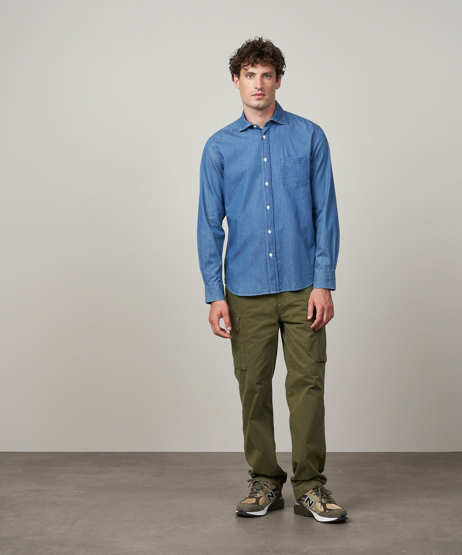 Hartford Indigo Blue Denim Paul Shirt