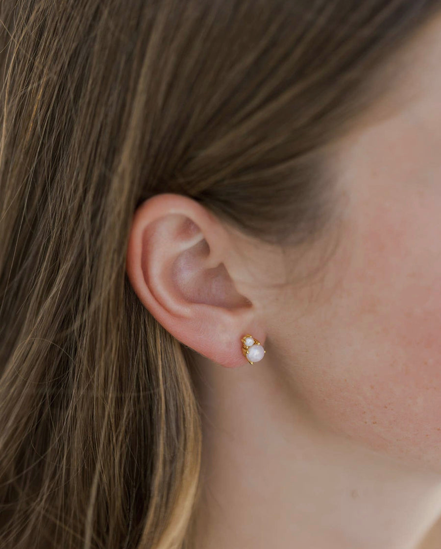 Coast and Cove - Double Pearl Studs