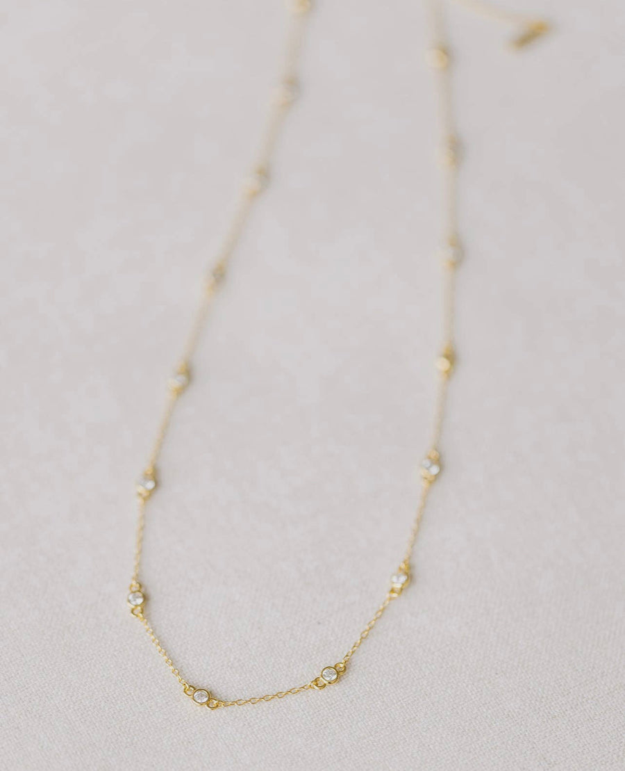 Coast and Cove - Gold Crystal Satellite Necklace