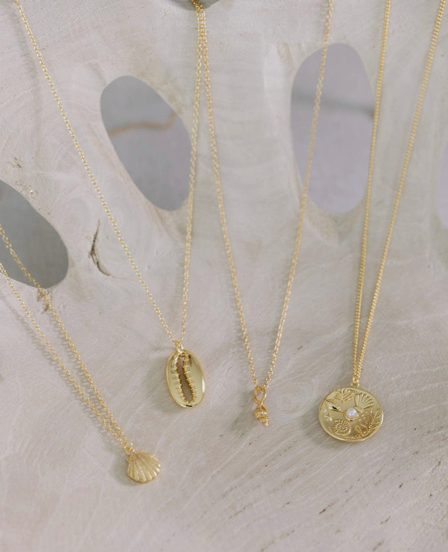 Coast and Cove - Gold Cowrie Necklace