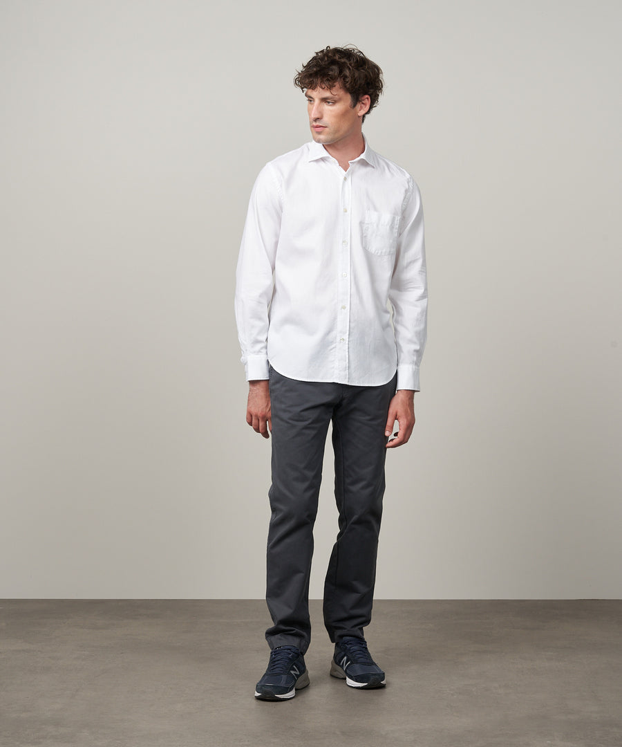 Hartford White Cotton Paul Shirt