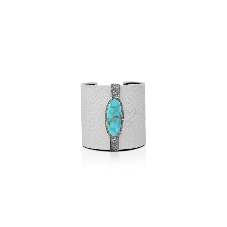 S Carter Large Turquoise Python Cuff