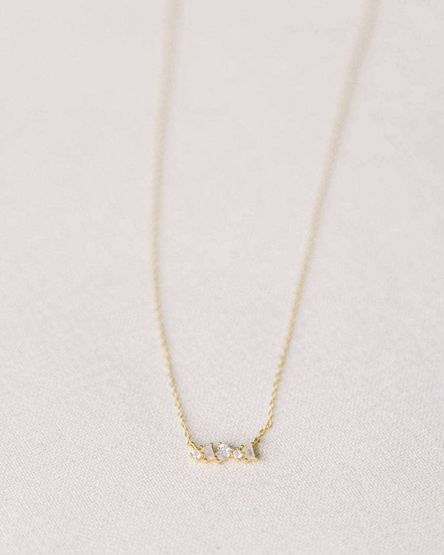 Coast and Cove - Gold Crystal Bar Necklace