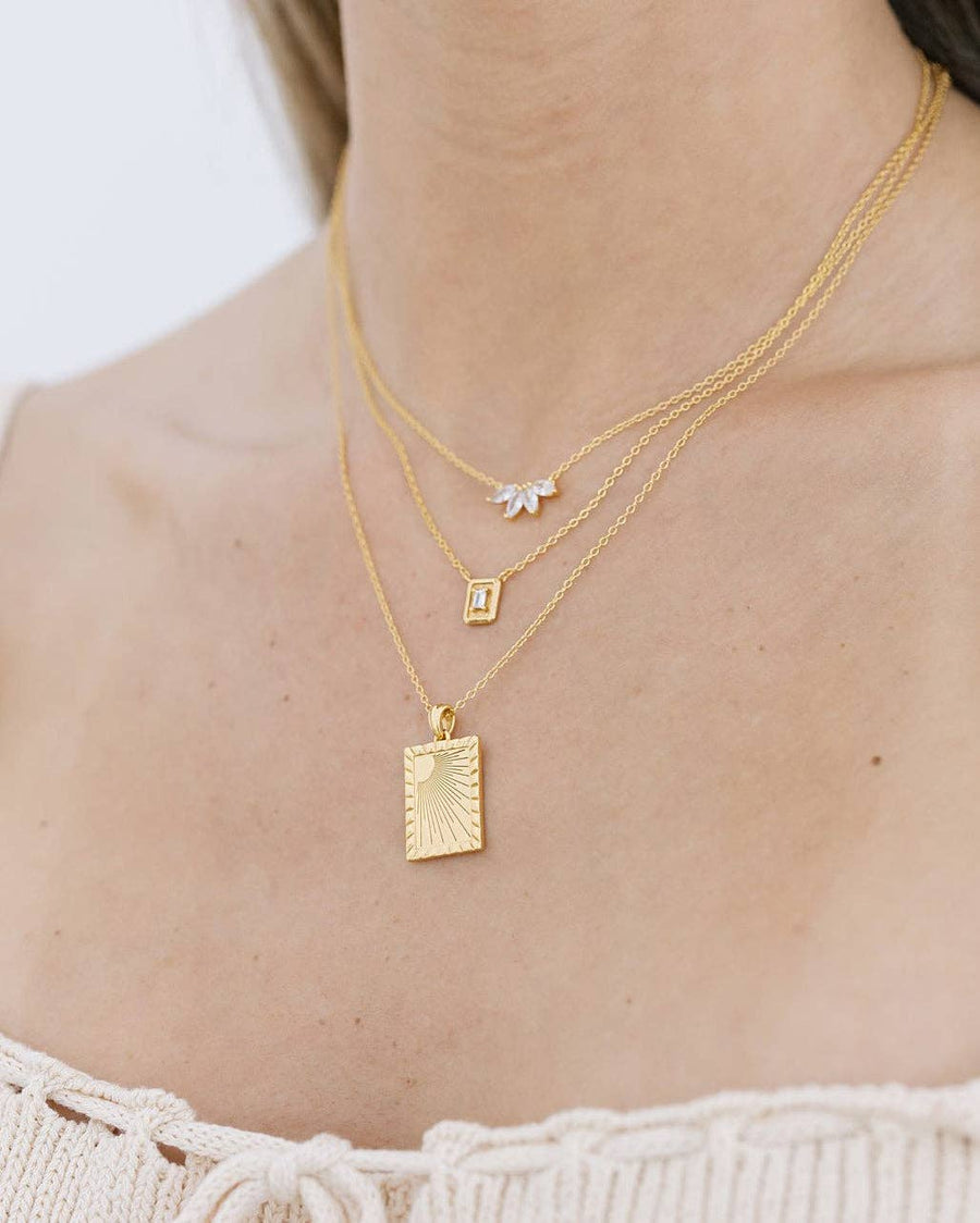 Coast and Cove - Gold Sunray Pendant Necklace