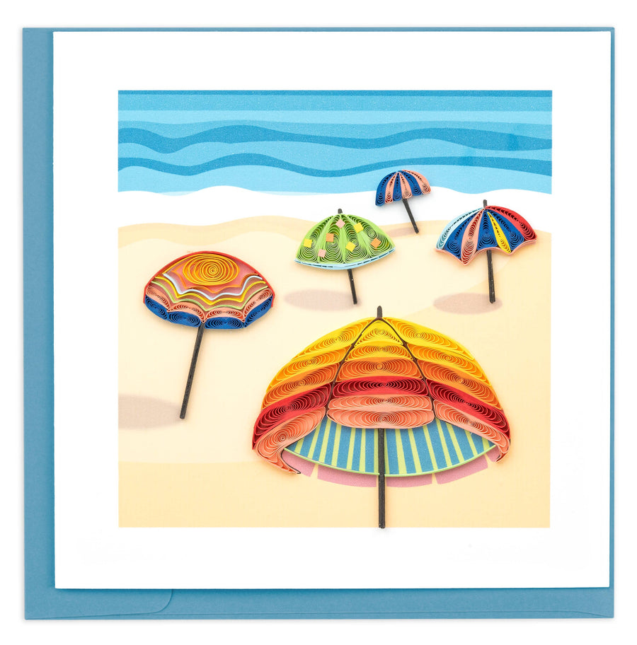 Quilling Card - Colorful Beach Umbrellas