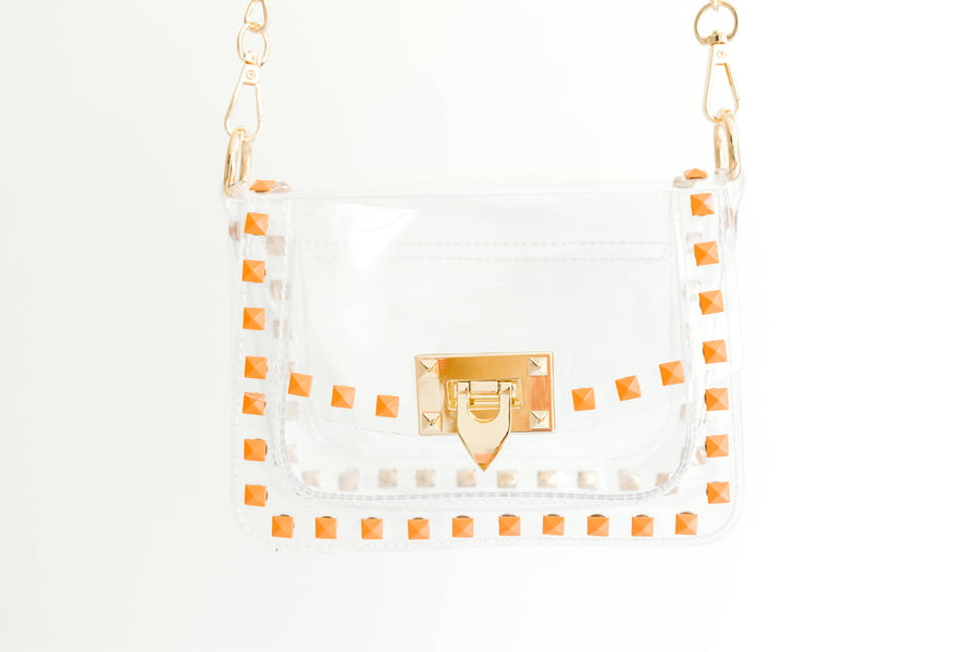 Clearly Handbags - The Jackie in Orange & Gold