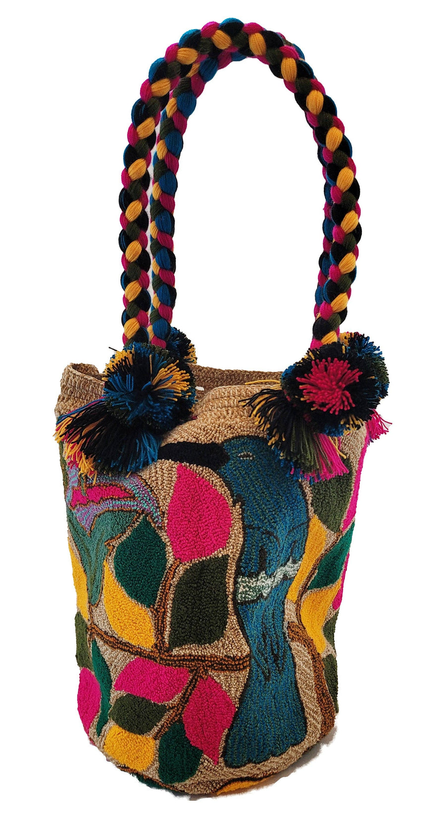 Wuitusu - Blakely Large Short-Handle Handmade Punch-needle Wayuu Bag