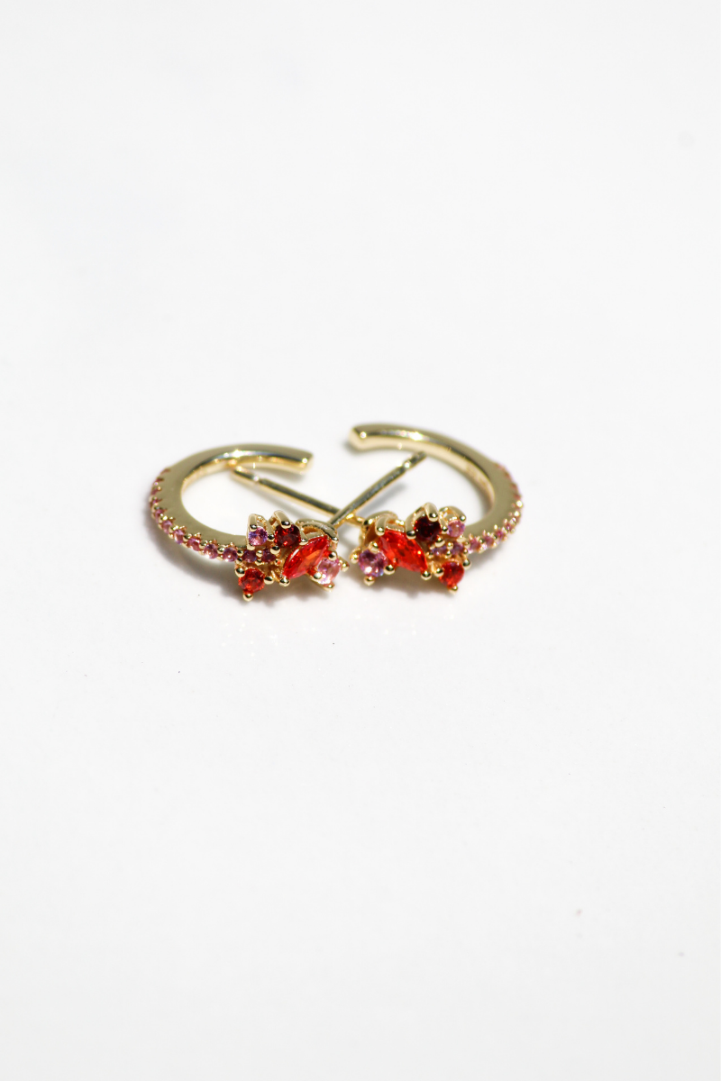 Native Gem - TROPICALE MINI HOOPS- FIRECRACKER
