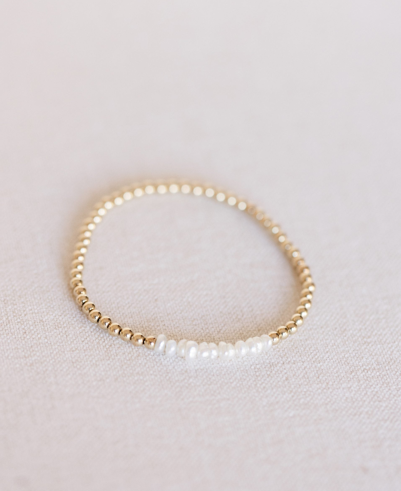 Coast and Cove - 3mm Fresh Water Pearl Bar Bracelet