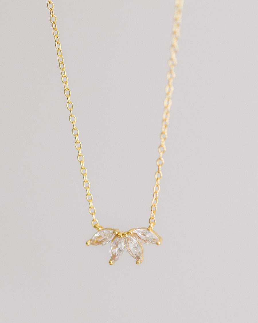 Coast and Cove - Gold Crystal Flower Necklace